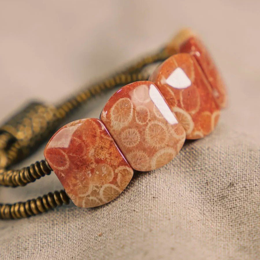 Kanya - Dual Coral and Copper Bracelet - OutletMystic