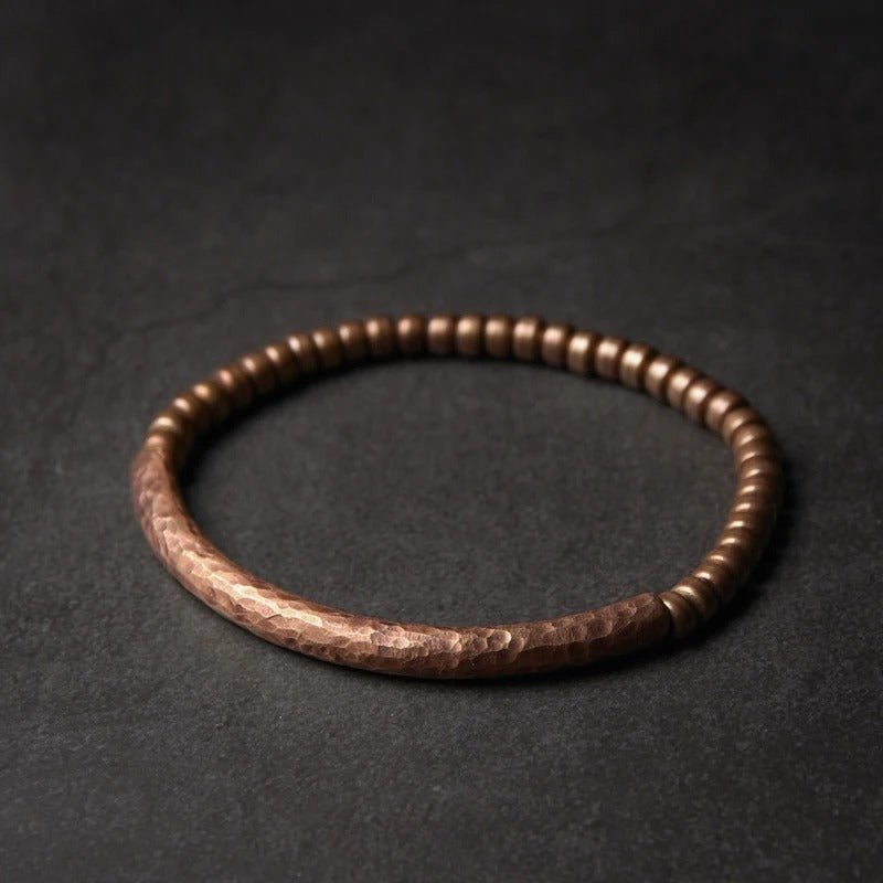 Kavi - Hand - Hammered Copper Bead Bracelet - OutletMystic