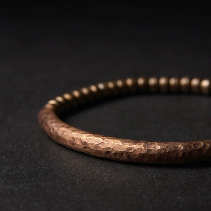 Kavi - Hand - Hammered Copper Bead Bracelet - OutletMystic