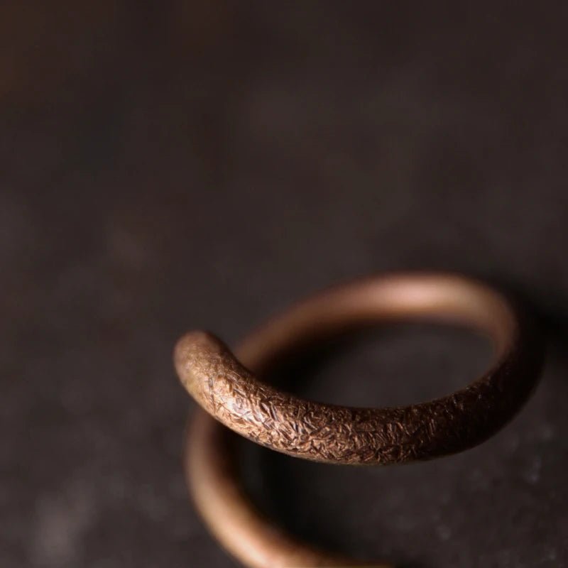 Solid Copper Ring 'Spiral' - Resizable - Nepal Collection - OutletMystic