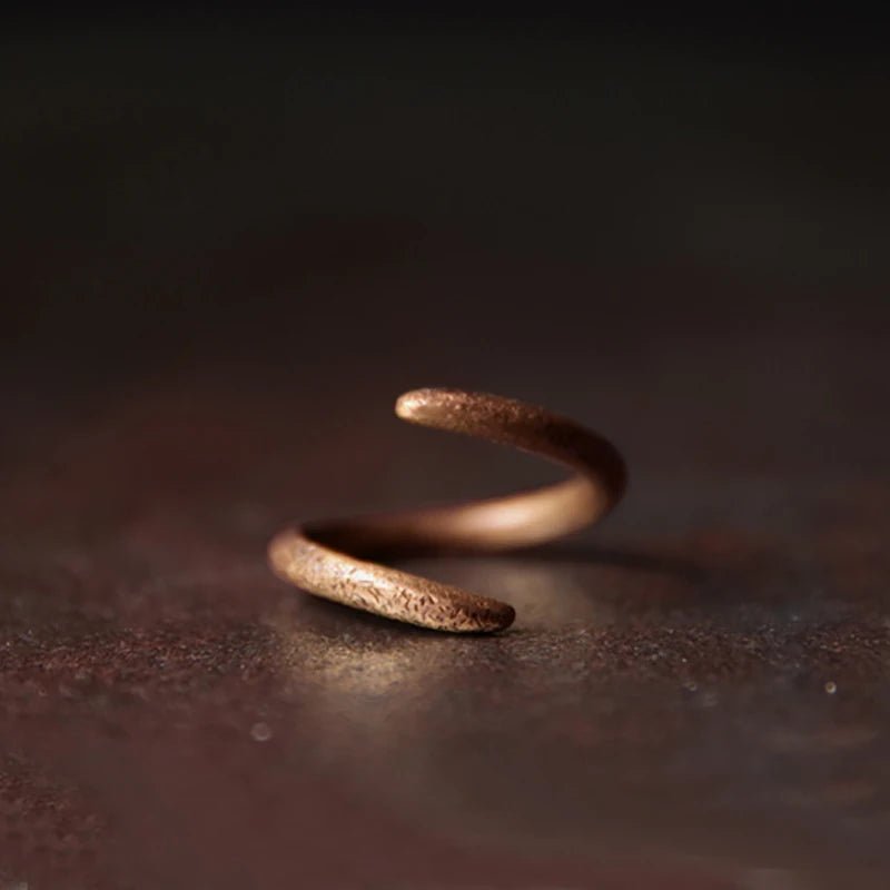 Solid Copper Ring 'Spiral' - Resizable - Nepal Collection - OutletMystic