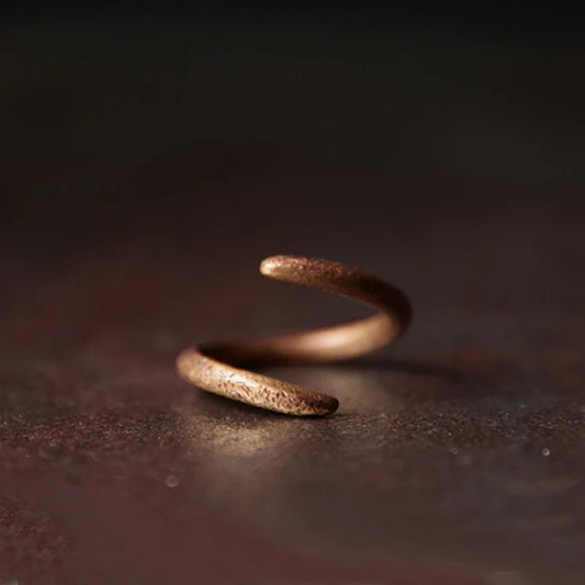 Solid Copper Ring 'Spiral' - Resizable - Nepal Collection - OutletMystic