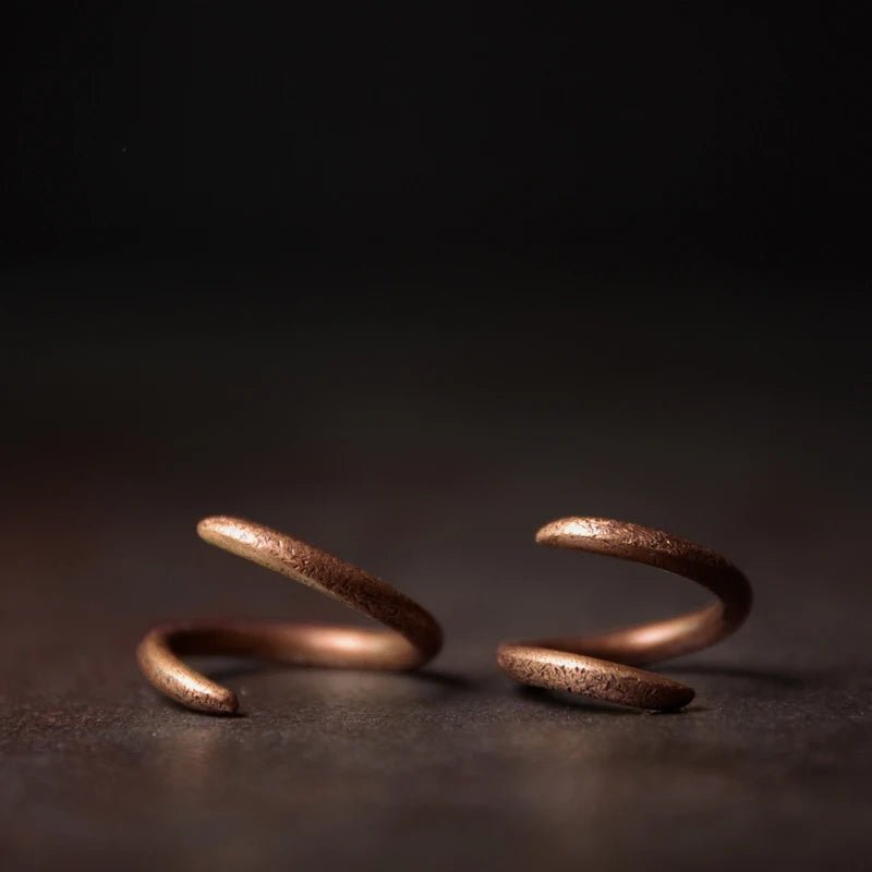 Solid Copper Ring 'Spiral' - Resizable - Nepal Collection - OutletMystic