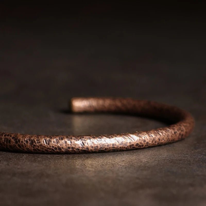 Vong - Handmade Copper Bracelet and Leaf Copper Ring - OutletMystic